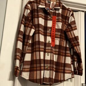 Ladies Brown Microfleece Shirt